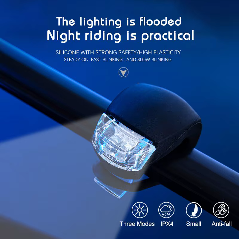 Silicone LED Lumières De Vélo Étanche Tête Avant Lumière Vélo Roue Flash Lampe Arrière Nuit Avertiss