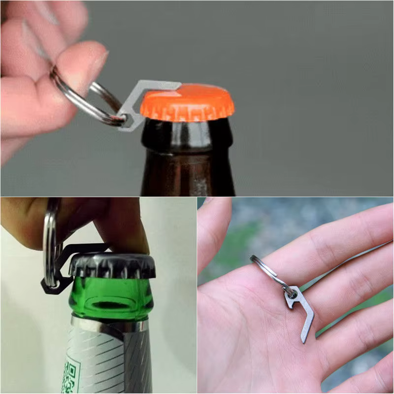 EDC Gear mini ouvre-bouteille de bière léger porte-clés outil de poche gadget utilitaire Camp en ple