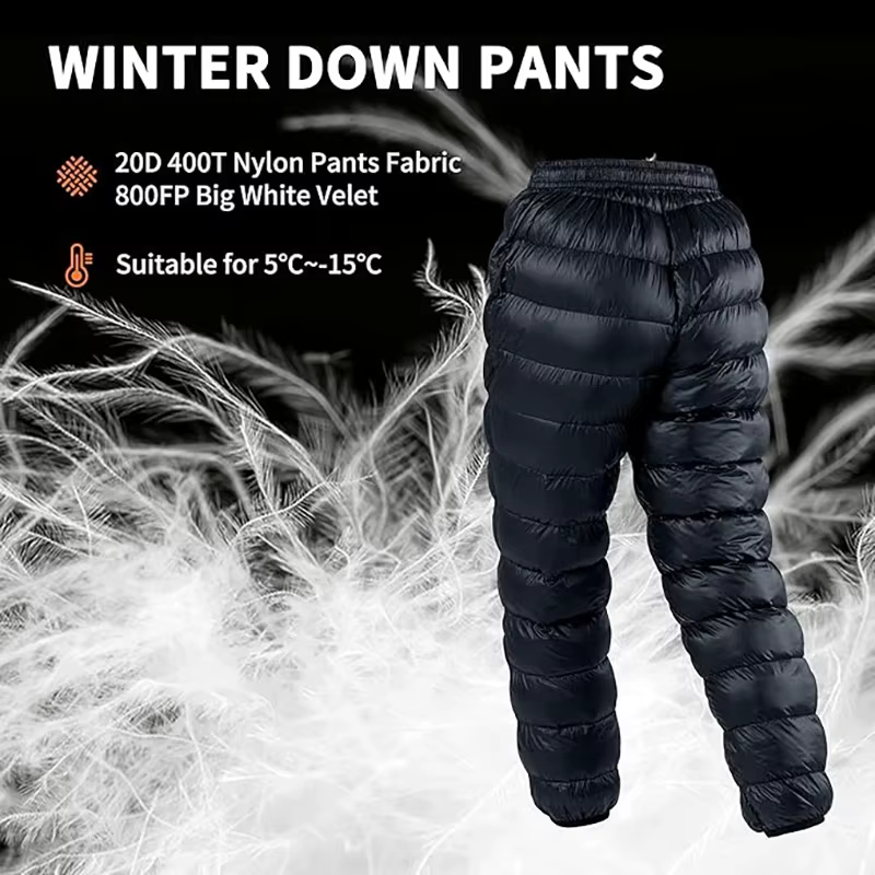 Natureifa-Pantalon de camping en duvet pour homme et femme, pantalon de randonnée, pantalon thermiqu
