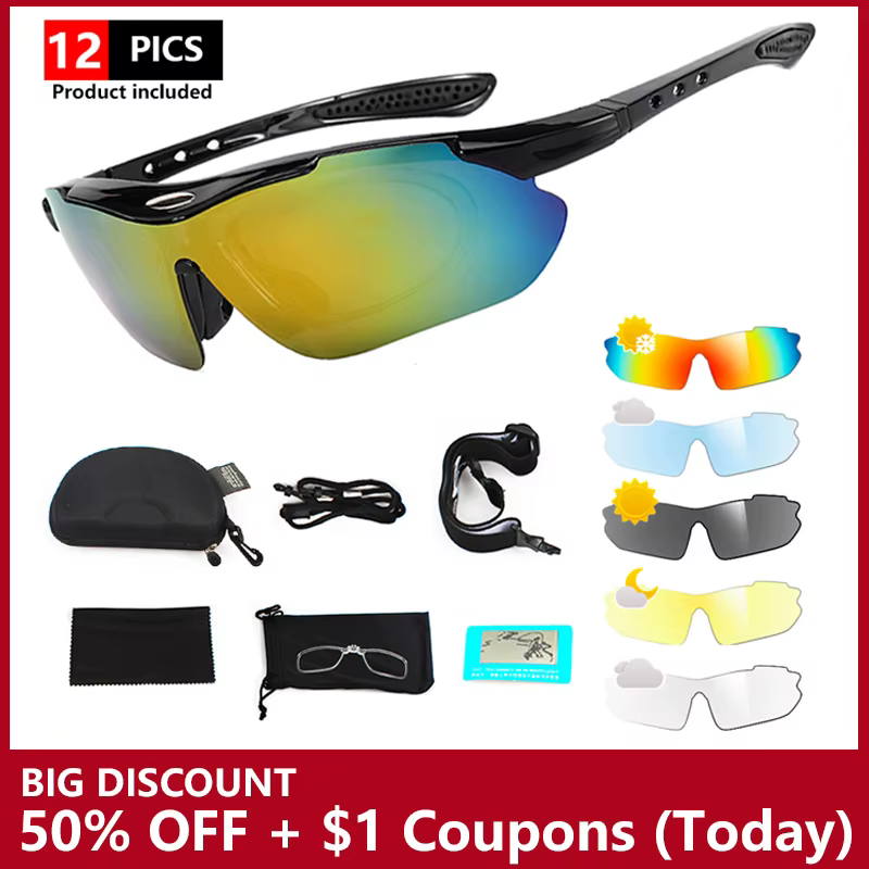 Lunettes de Soleil Polarisées, Accessoires pour Cyclisme sur Route, Solaires pour VTT, Monture Tenda