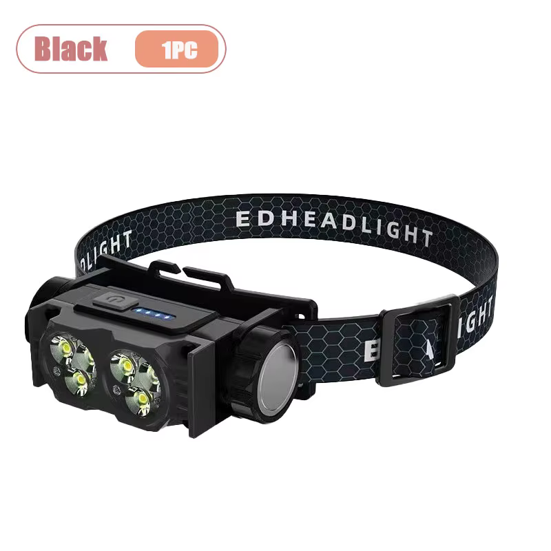 Lampe frontale LED professionnelle, Super brillante, Rechargeable, étanche, pour la pêche de nuit, l