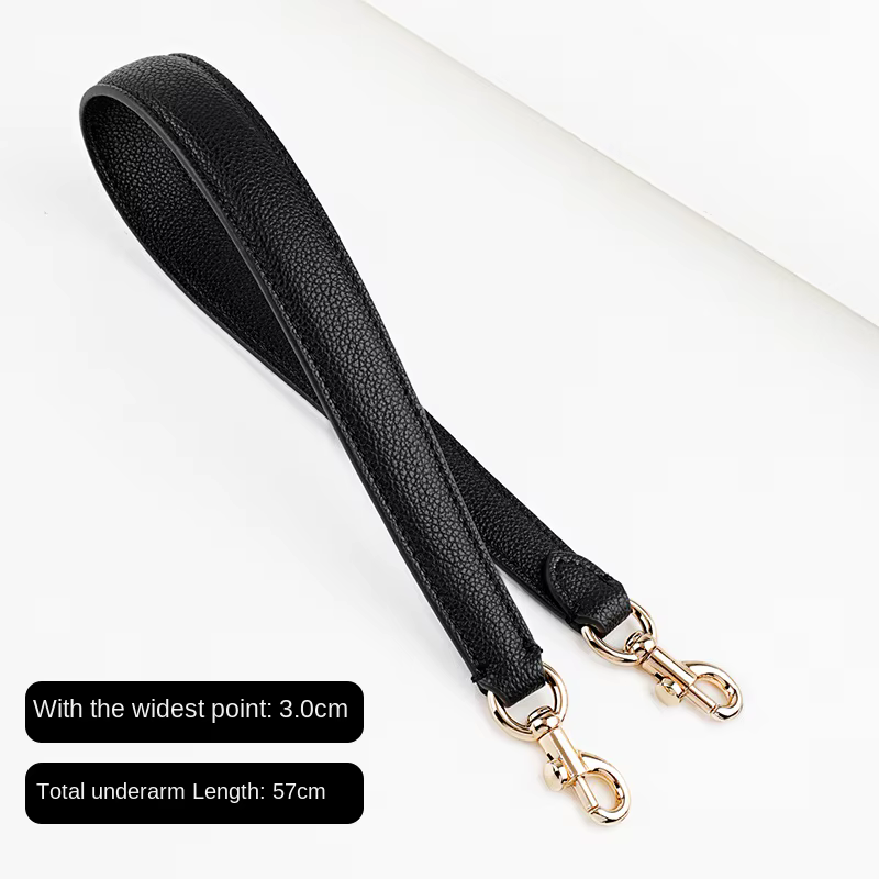 Sangle de sac réglable en cuir grainé, bandoulière pour sac à main pour femme, boucle argentée, cuir