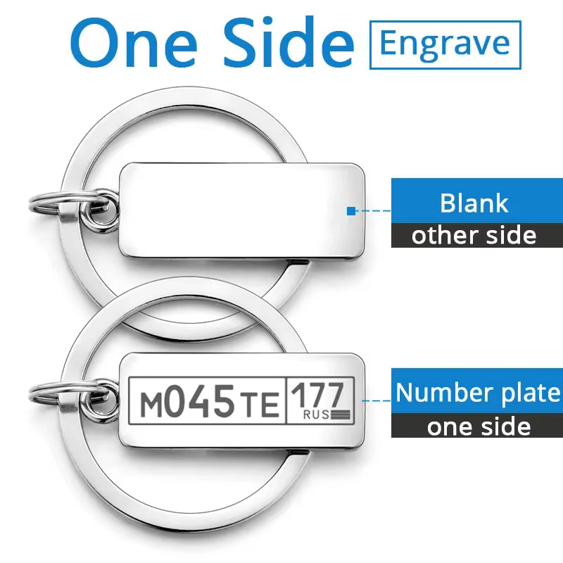 Porte-clés personnalisés plaque d'immatriculation de voiture personnalisé porte-clés breloques pour