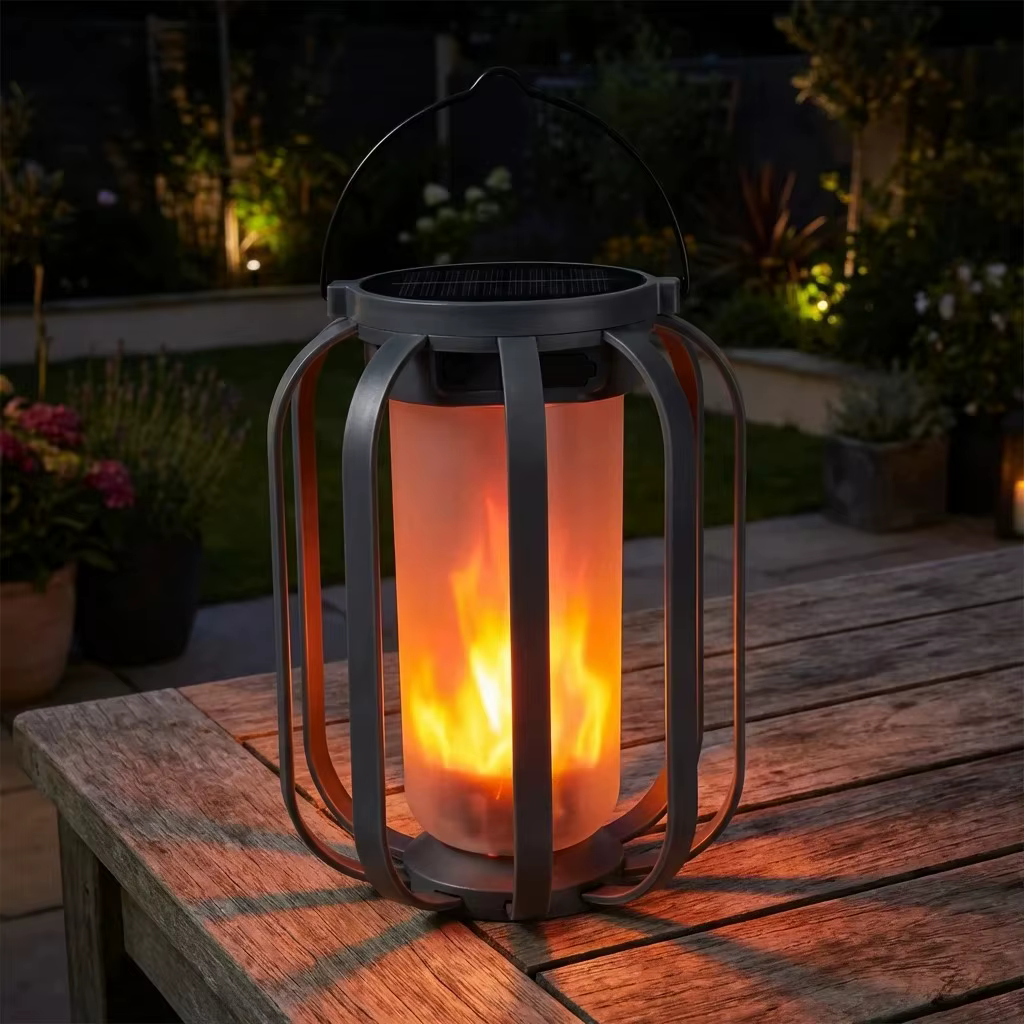 Lanterne de camping rétro à LED avec effet flamme, lampe portable pour tente extérieure, rechargeabl