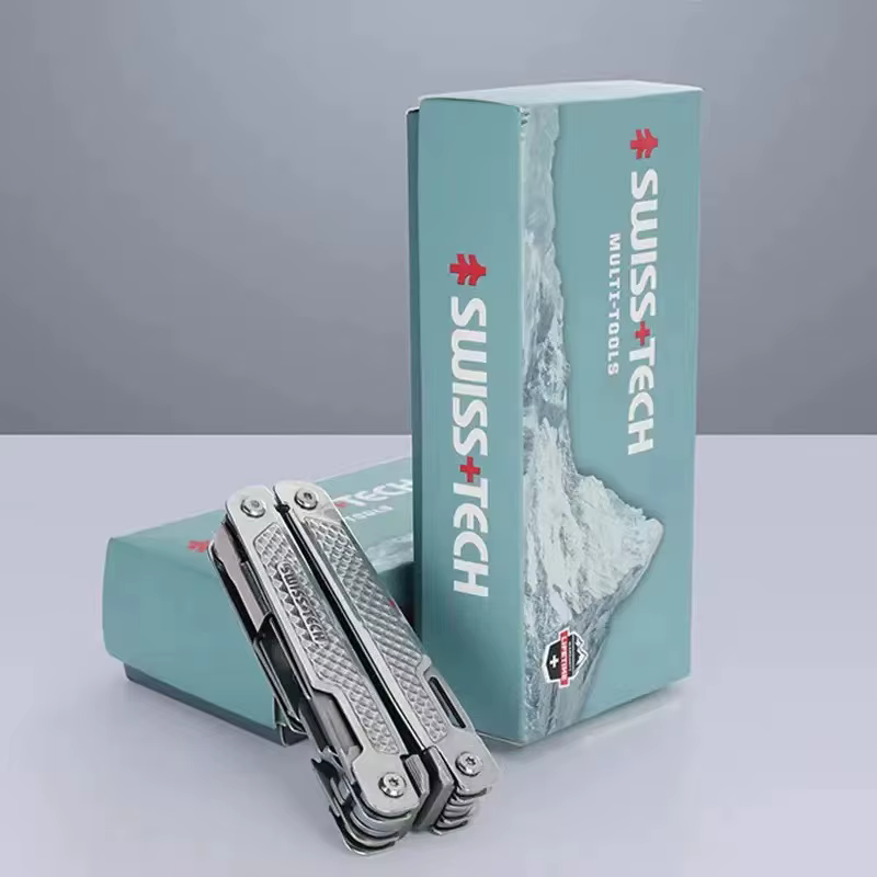 SWISS TECH – couteau de poche multi-outils 15 en 1 pour l'extérieur, fournitures de Camping EDC surv