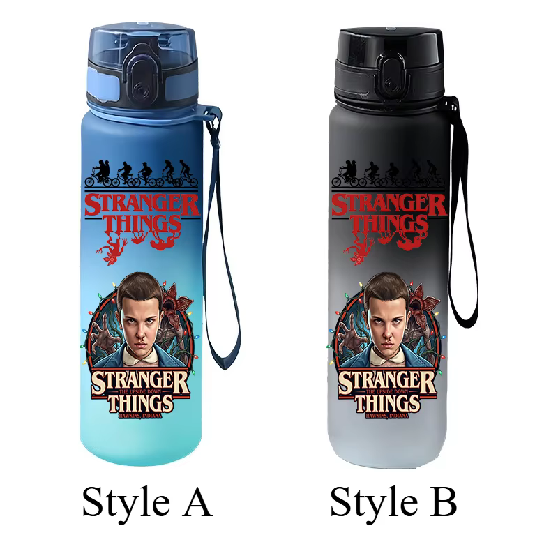Mug de voyage portable Stranger Things de 650 ml, cadeau de vaisselle imprimée avec des personnages 