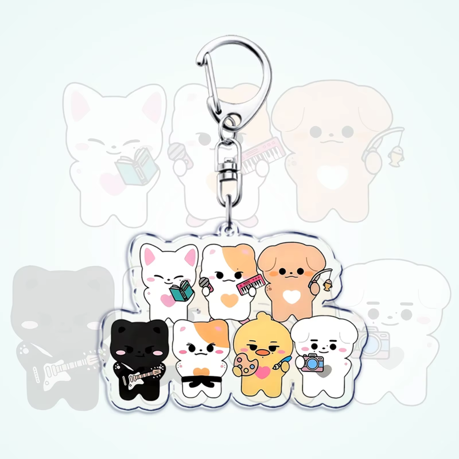 Porte-clés en acrylique inspiré de Kpop, porte-clés pour sac d'accessoires, pendentif design périphé