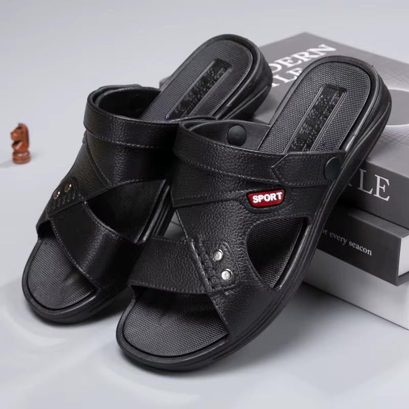 Sandales en caoutchouc pour hommes, pantoufles à porter de deux façons, été, extérieur, conduite, se
