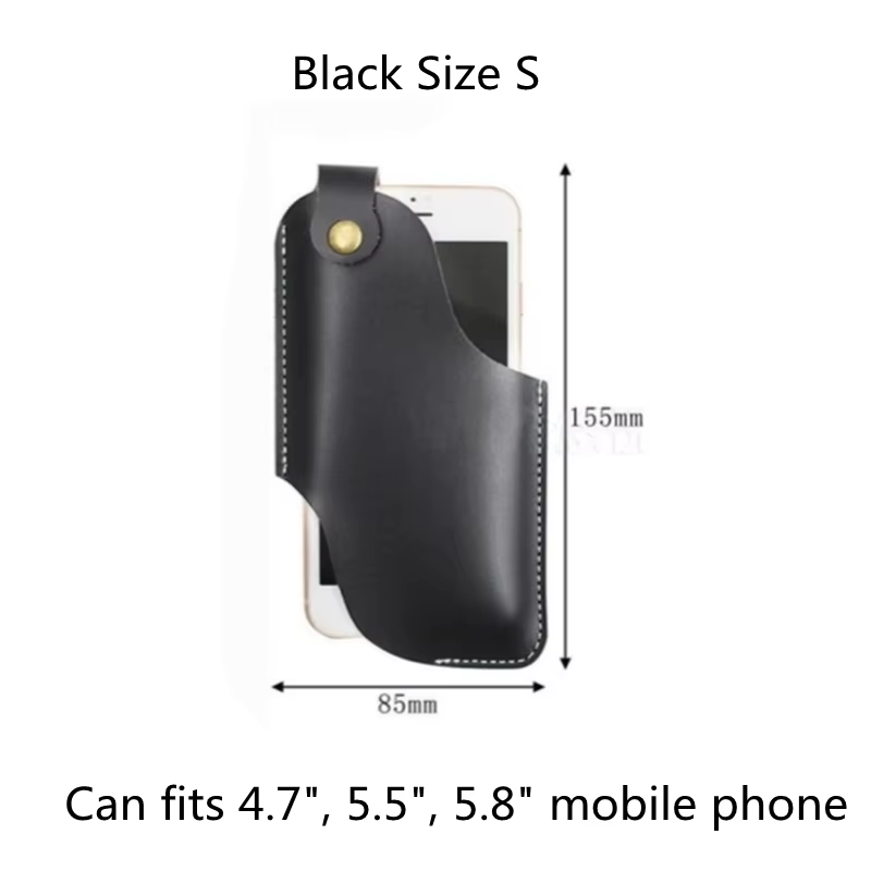 Étui de téléphone en cuir pour hommes, pochette de ceinture, sac de taille pour iPhone, étui à boucl