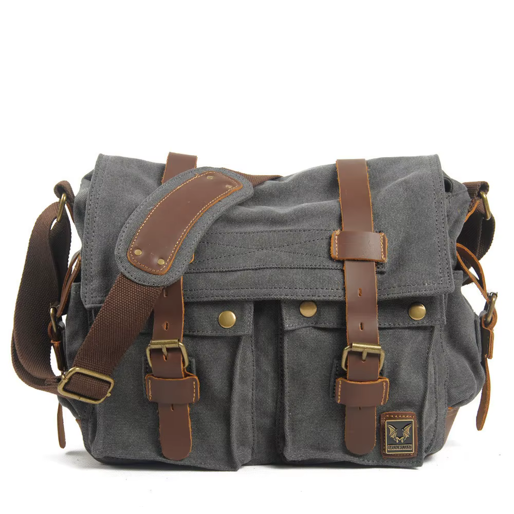 Sac pour appareil photo avec sac en cuir véritable, messager à bandoulière pour photographie décontr