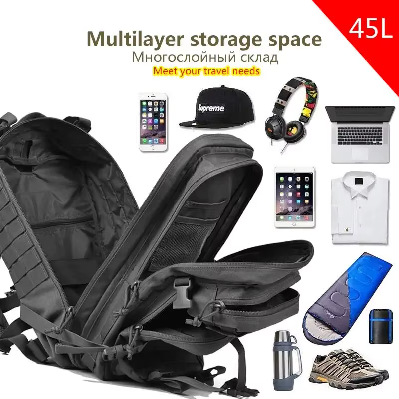 50L grande capacité hommes sac à dos tactique 3P Softback extérieur étanche Bug sac à dos randonnée