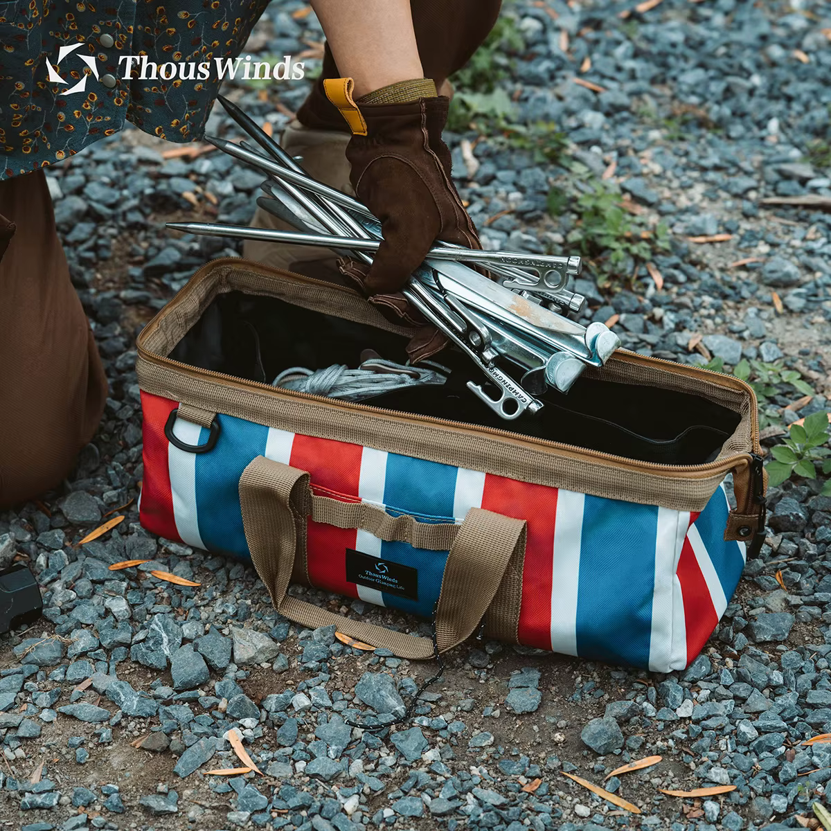 Thous Vents Outil Extérieur Sac De Rangement Grande Capacité Camping Accessoires Clou Moulu Sac Bush