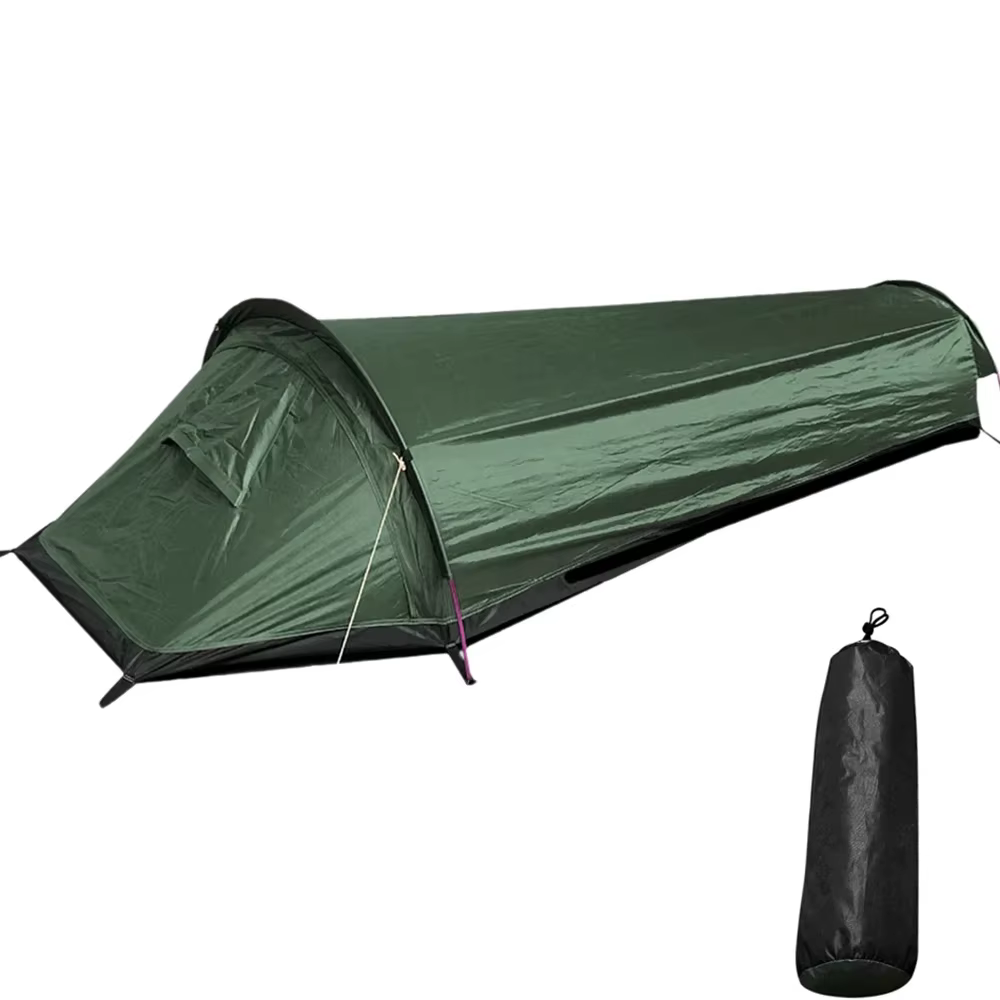 Tente de camping pour une personne, sac de couchage compact ultra-léger pour l'extérieur, grande cap