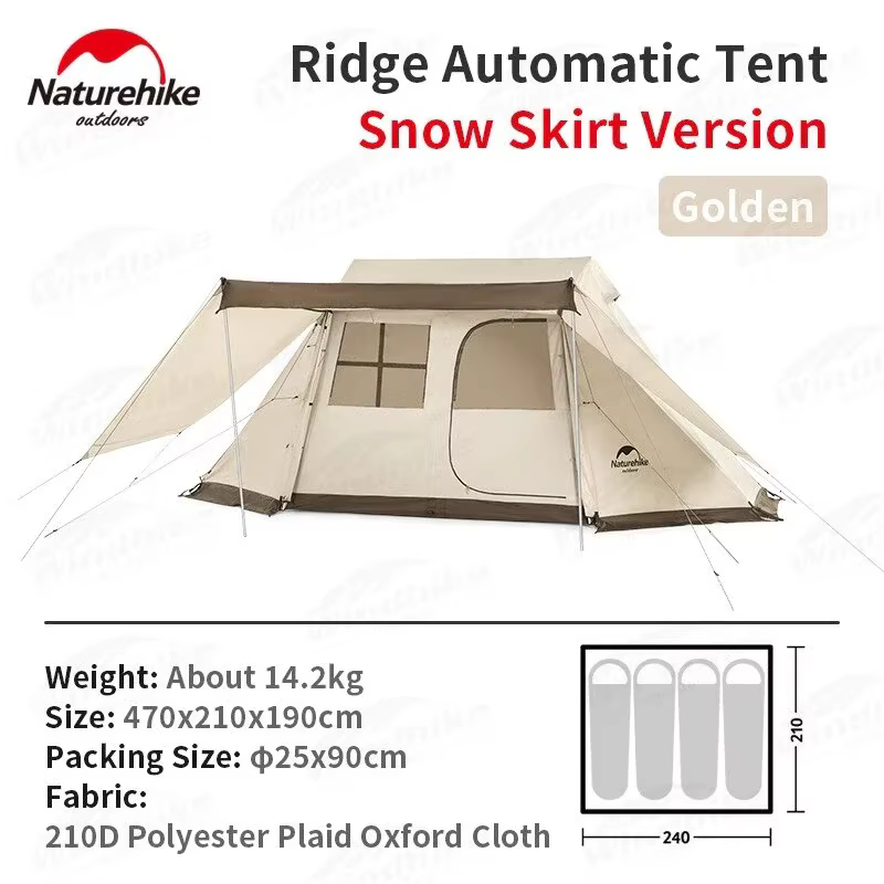 Tente Naturehike Village 5.0 Ridge avec jupe de protection contre la neige, version portable pour l'