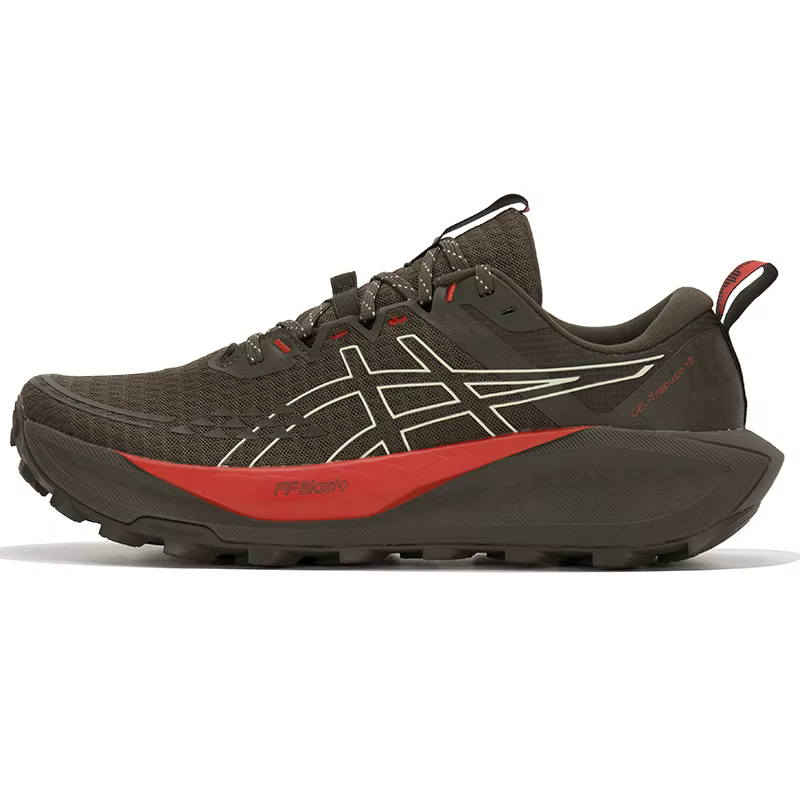 ASICS GEL-TRABUCO 13 Chaussures de trail vertes pour hommes à tige basse : élégantes, confortables,