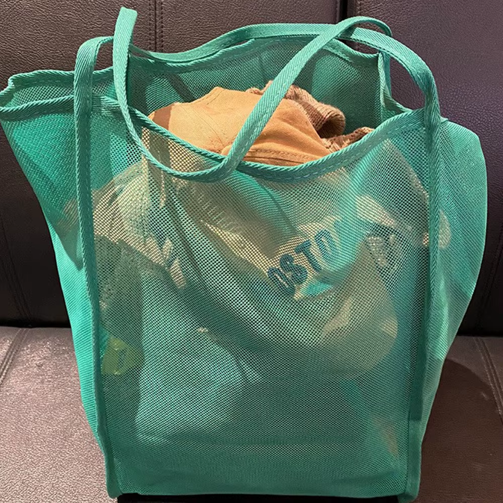 Sac de plage en maille portable, léger, respirant, à séchage rapide, sac de voyage pour les sorties 