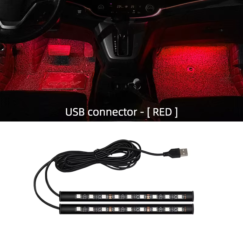 Lumière LED d'ambiance intérieure de voiture avec rétro-éclairage USB, 5V, lampe néon d'ambiance déc