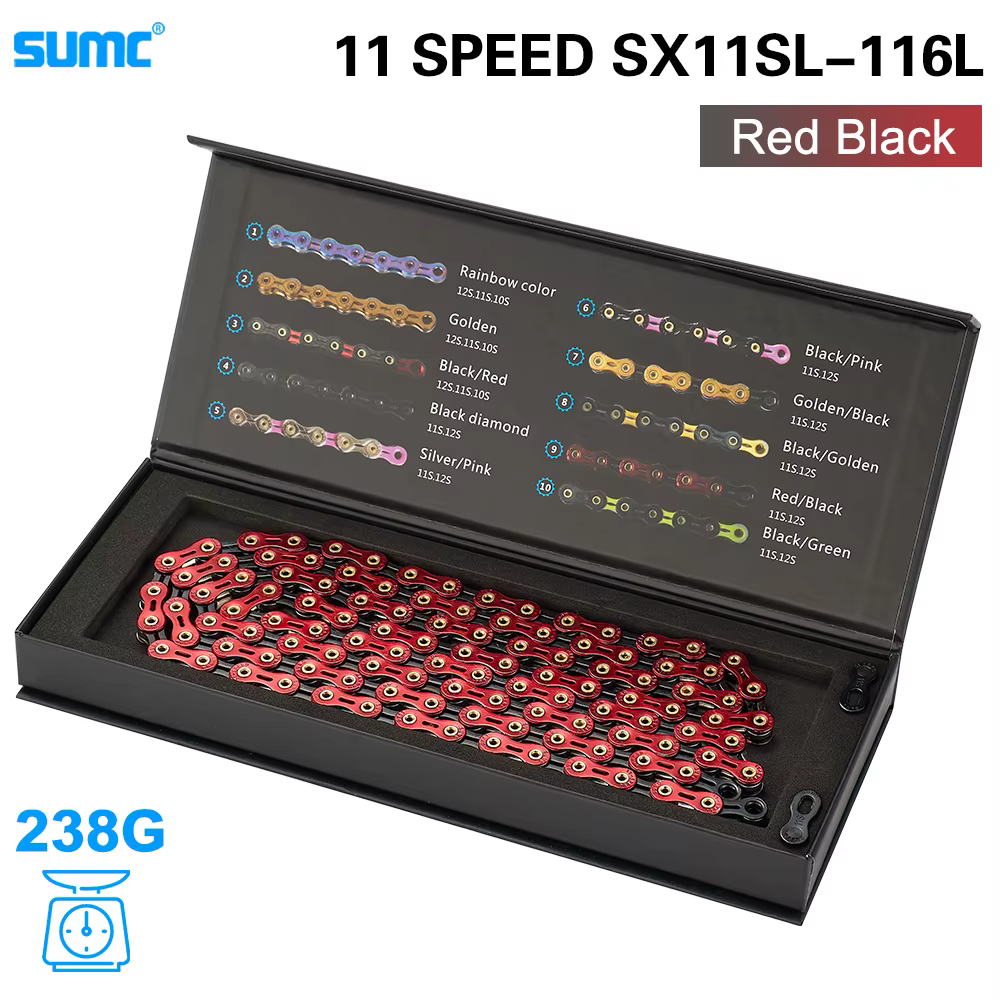 Chaîne de vélo SUMC SX11SL 11 vitesses 116L avec MissingLink 11V VTT/vélo de route chaîne en diamant