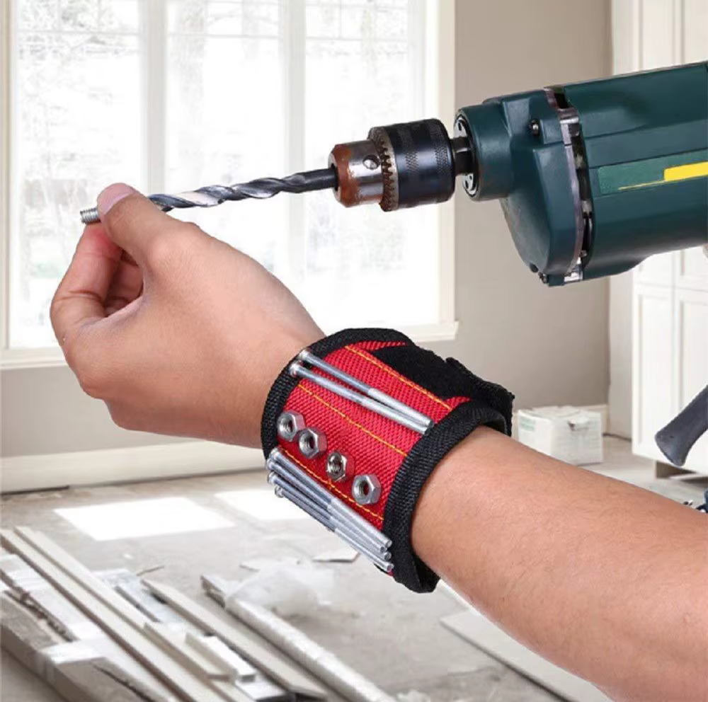 Sac à outils magnétique, bracelet Portable pour menuiserie, électricien, ceinture à outils avec rama