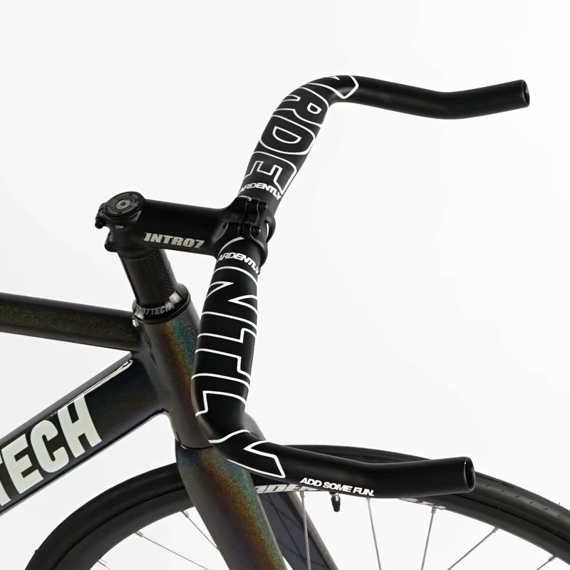 Aramment fixe engrenage course vélo de route TT guidon 31.8mm noir en alliage d'aluminium vélo Bullh
