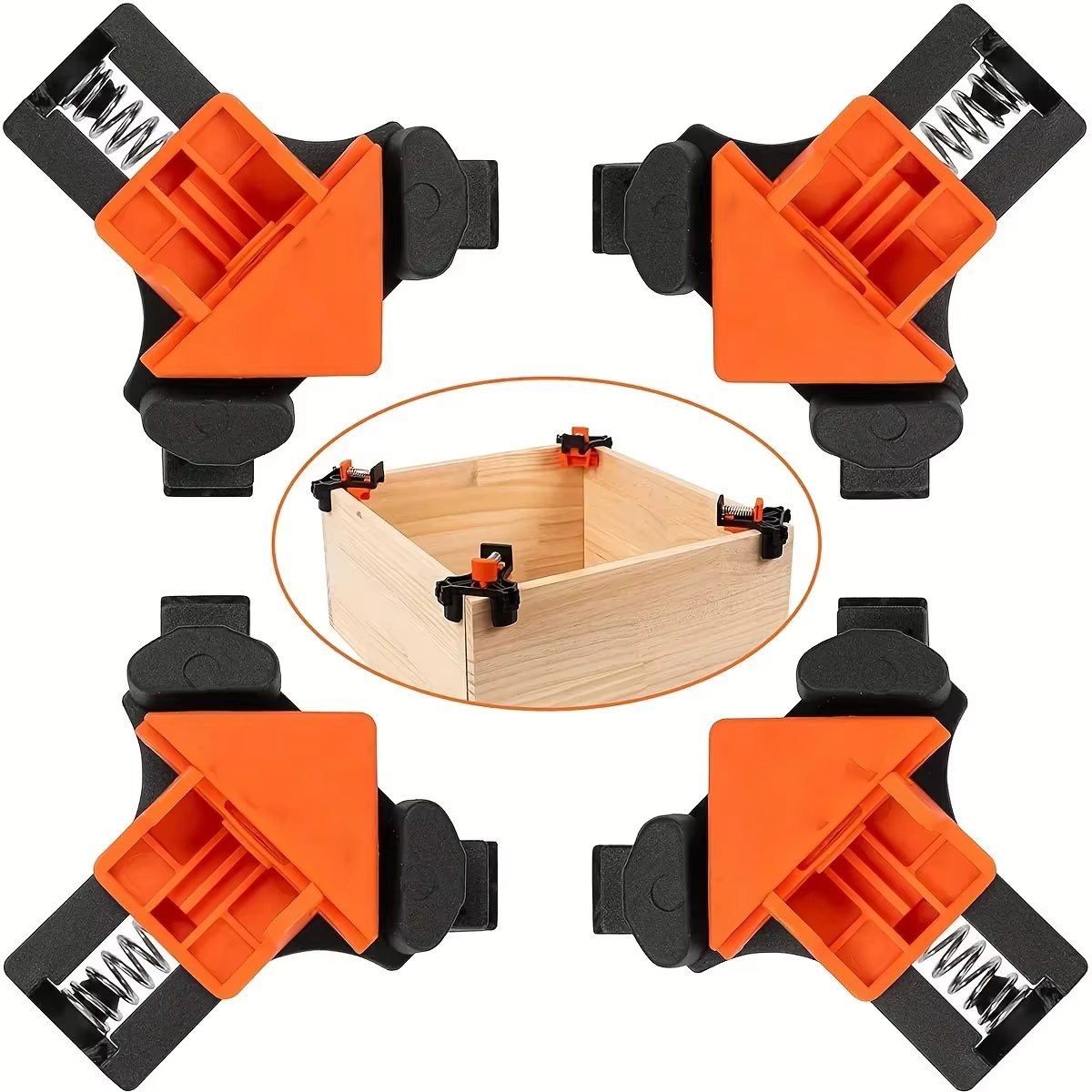 Pince de fixation à Angle droit, 4 pièces, pince pour le travail du bois, pince d'angle pivotante ré