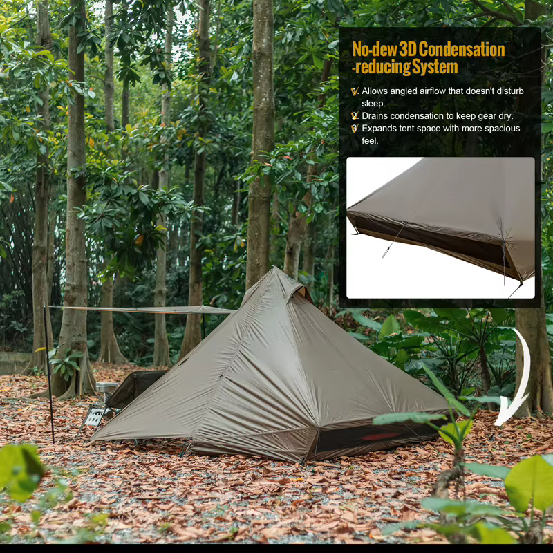 OneTigris – tente de Camping TETRA pour 1 à 2 personnes, Tipi léger, étanche, avec sac à dos, 3000mm