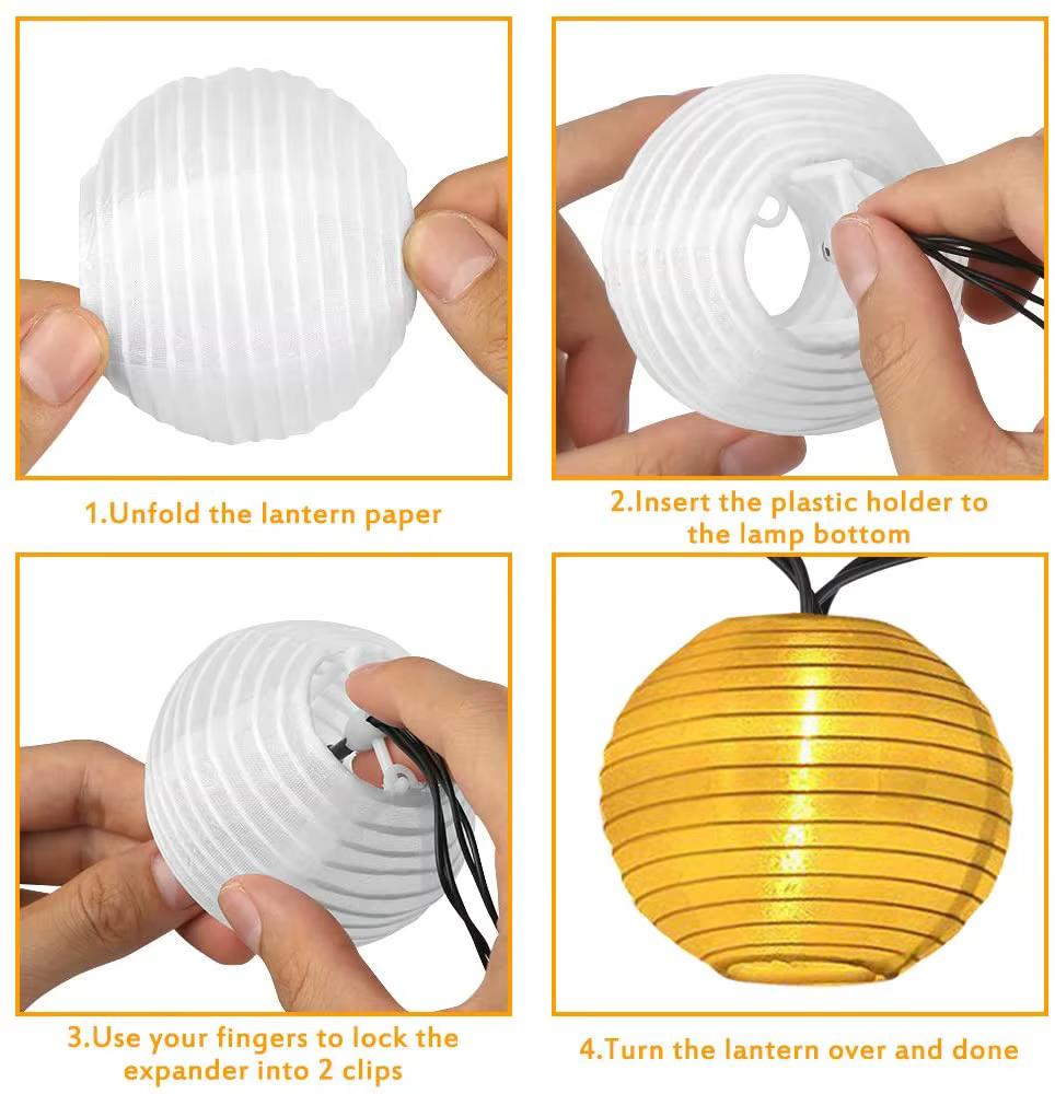 Lanterne étanche chaîne solaire fée lumières 6.5M 30 LED guirlande extérieure Patio lumière lampe à 