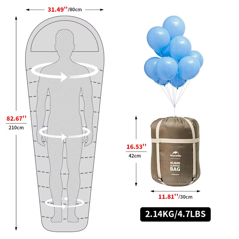 Natureifa-Sac de couchage léger en coton pour femme, MJ300, MJ300, MJ12 ℃, MUNISleeping Bag, Camping