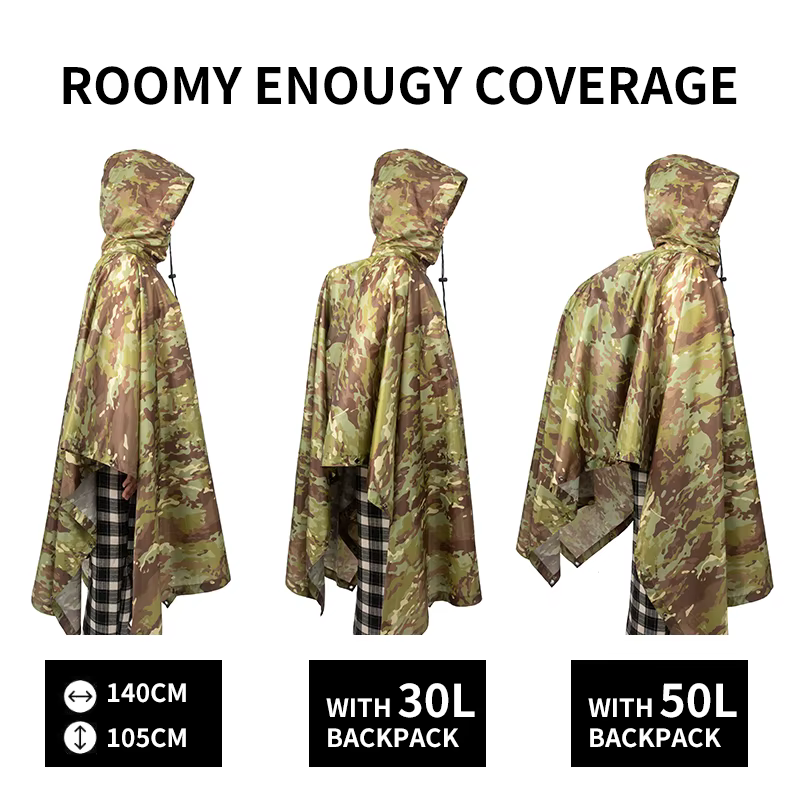 Solomon-Poncho de pluie extérieur multifonctionnel 3 en 1, imperméable, auvent de moto, polymères de