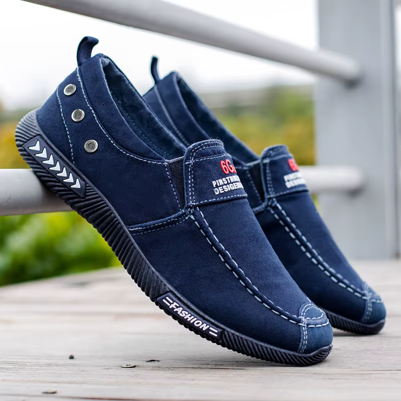 Hommes toile chaussures Denim baskets 2025 Vintage extérieur sans lacet chaussures décontractées ant