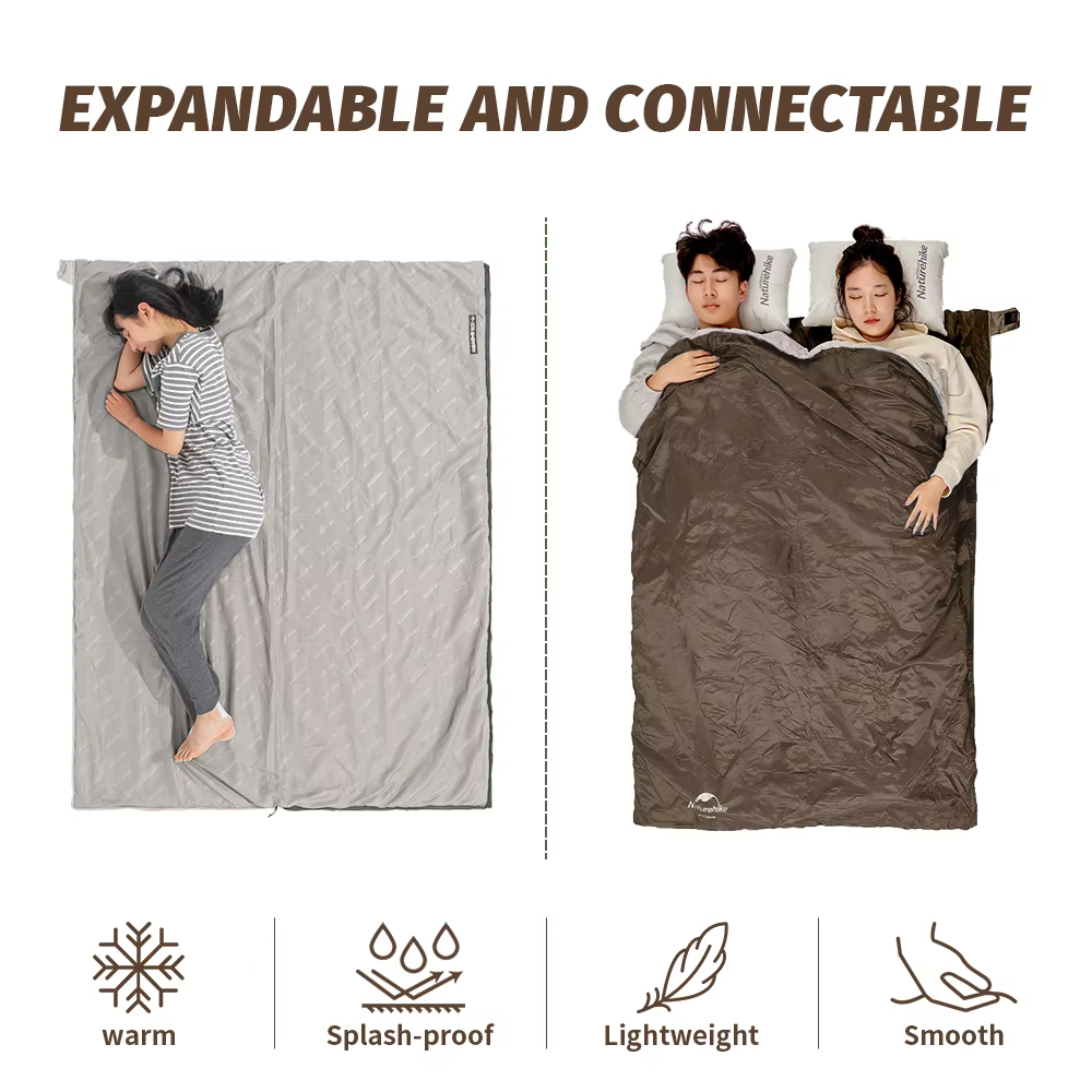 Sac de couchage Naturehike pour le camping, ultraléger LW180, imperméable, en coton, pour la randonn