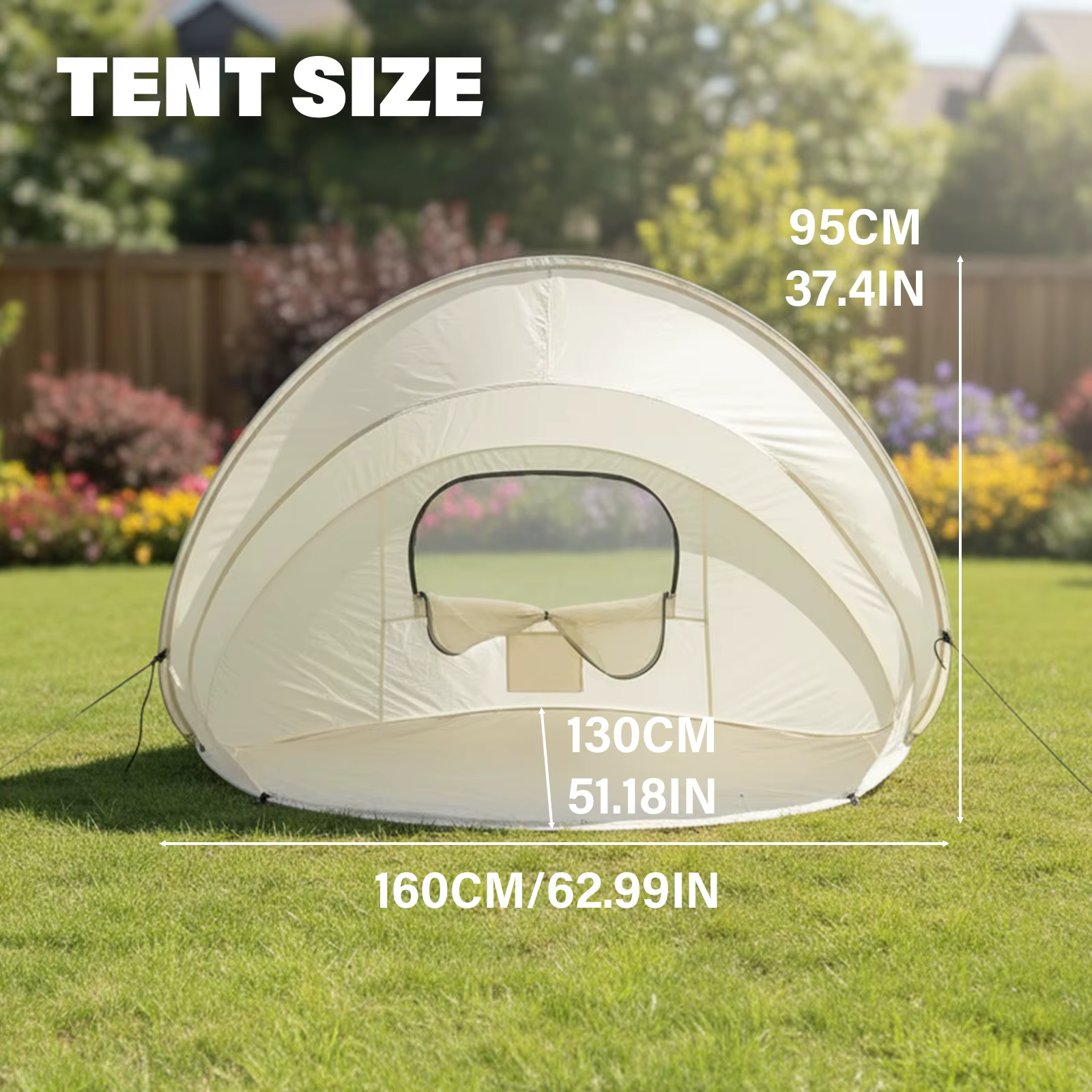Tente de plage portable pop-up, abri solaire extérieur idéal pour les pique-niques de printemps et l
