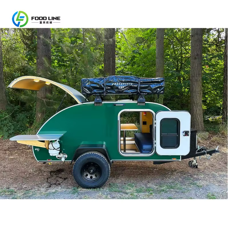 Remorque teardrop tout-terrain personnalisable, remorque de voyage en aluminium avec frein électriqu