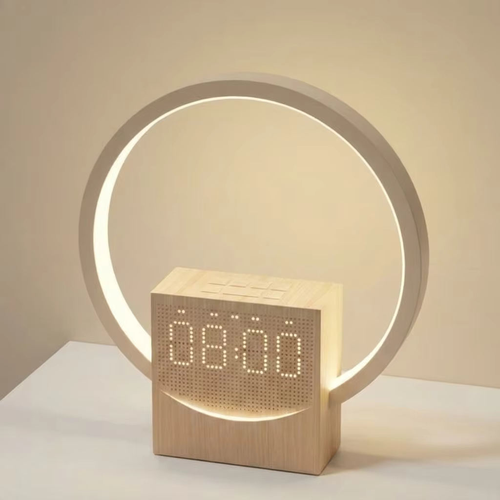 Réveil numérique avec simulation de lever de soleil, lumière de réveil, haut-parleur Bluetooth, mach