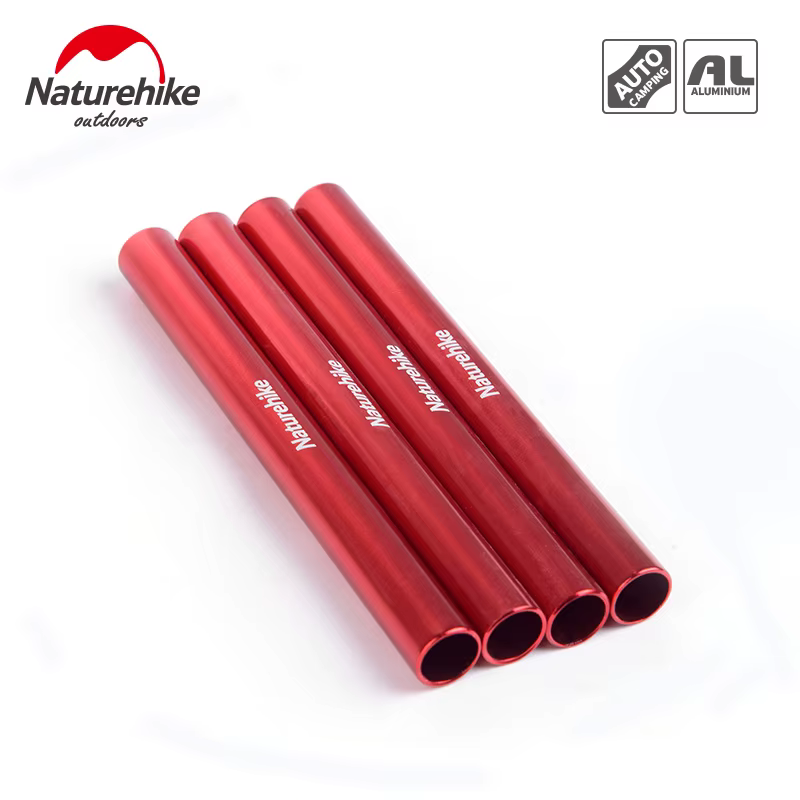 NatureHike 4 pièces Tube de réparation pour poteau de tente en alliage d'aluminium rouge, accessoire