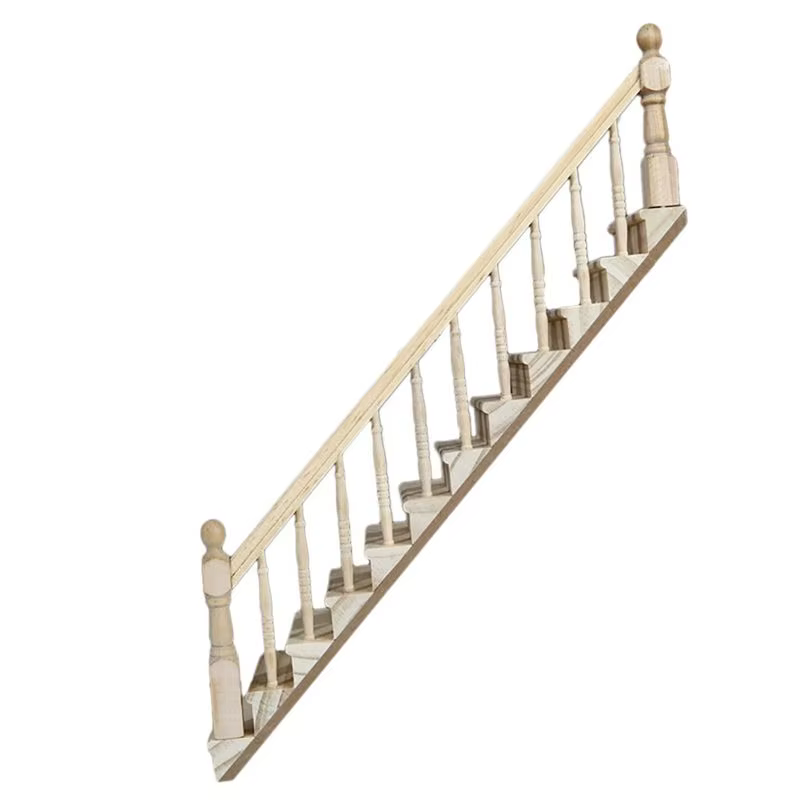 B78B-1:12 bricolage maison de poupée accessoires miniatures escaliers main courante meubles en bois
