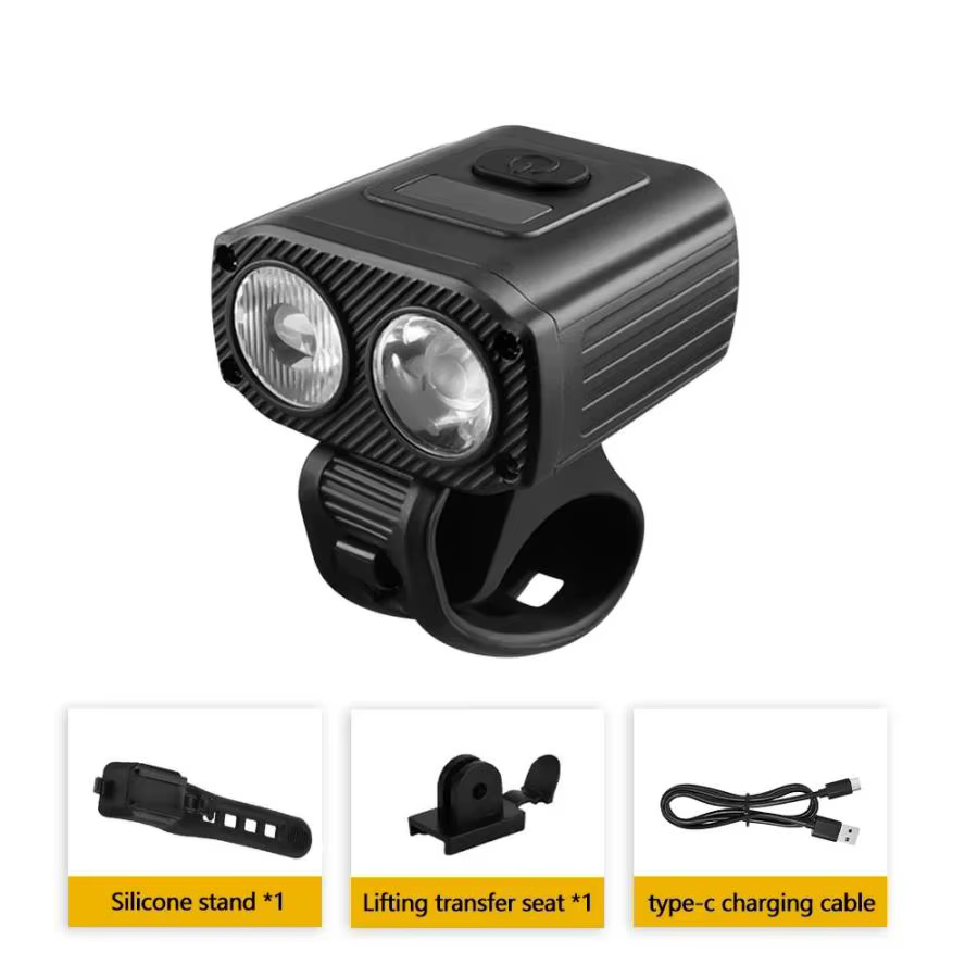 DOMEN – lampe avant de vélo, feux de route et de basses, lampe de poche pour guidon, Charge de Type