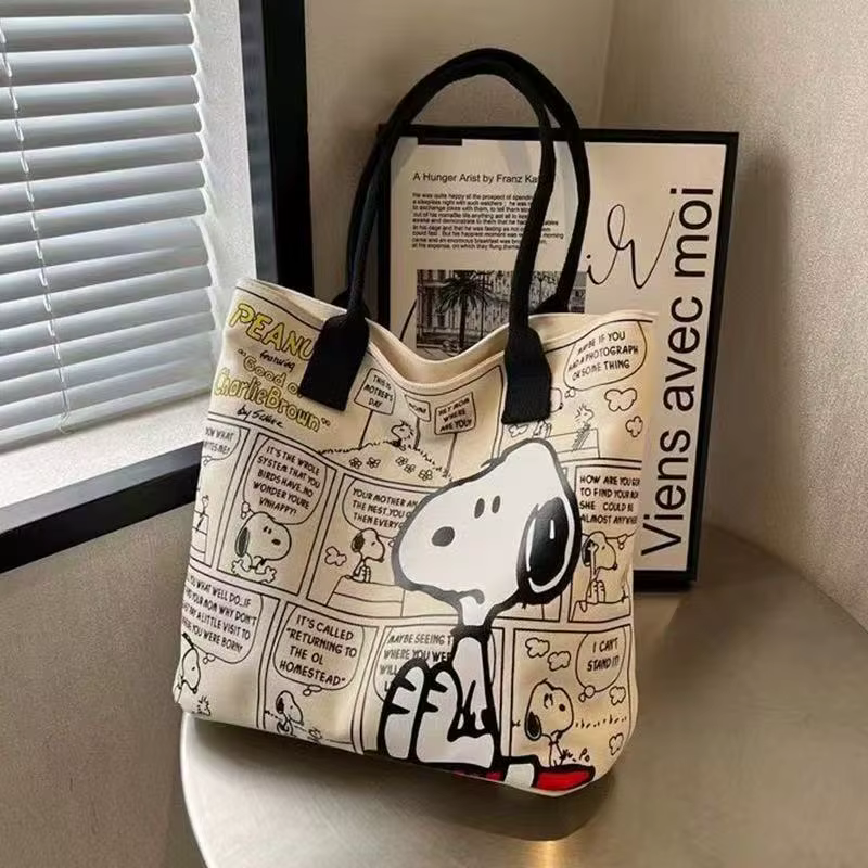 Nouveau sac à main en toile Kawaii Snoopy, sac à bandoulière pour filles tendance, sac à main en nyl