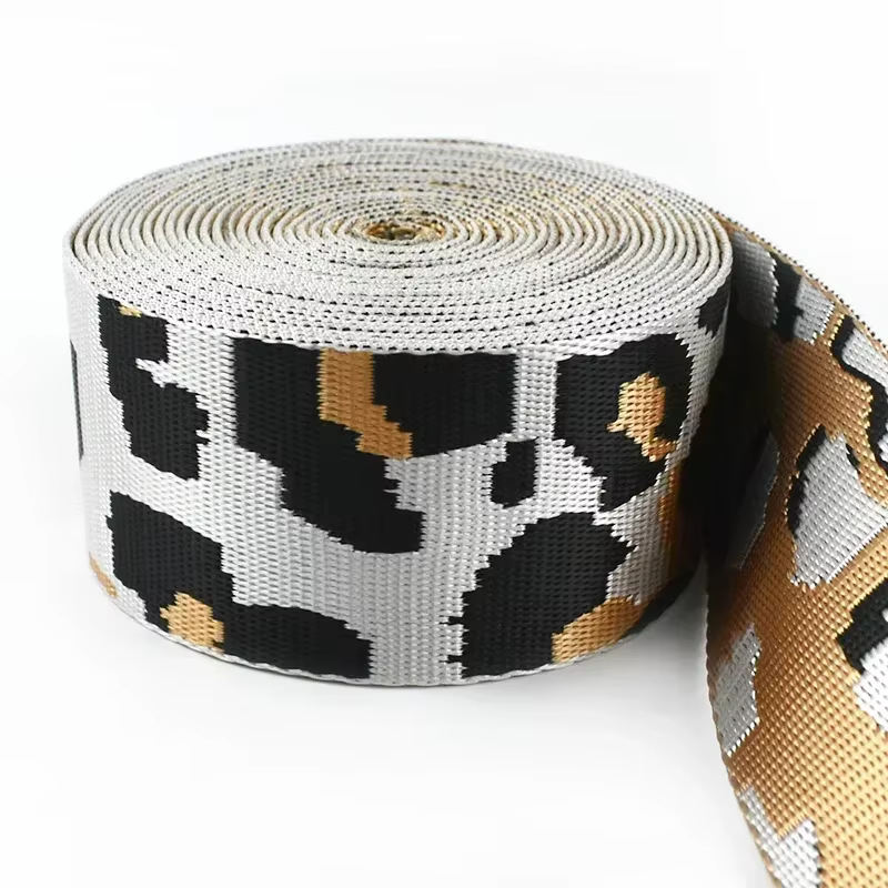 1-10M 50mm Nylon sangle bande sangle sac au mètre léopard Jacquard bagages ceinture ruban bande cout