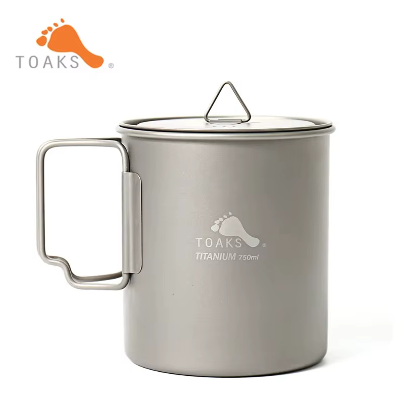 TOAKS Titanium Pot POT-750, tasse d'extérieur ultralégère avec couvercle et poignée pliable, ustensi