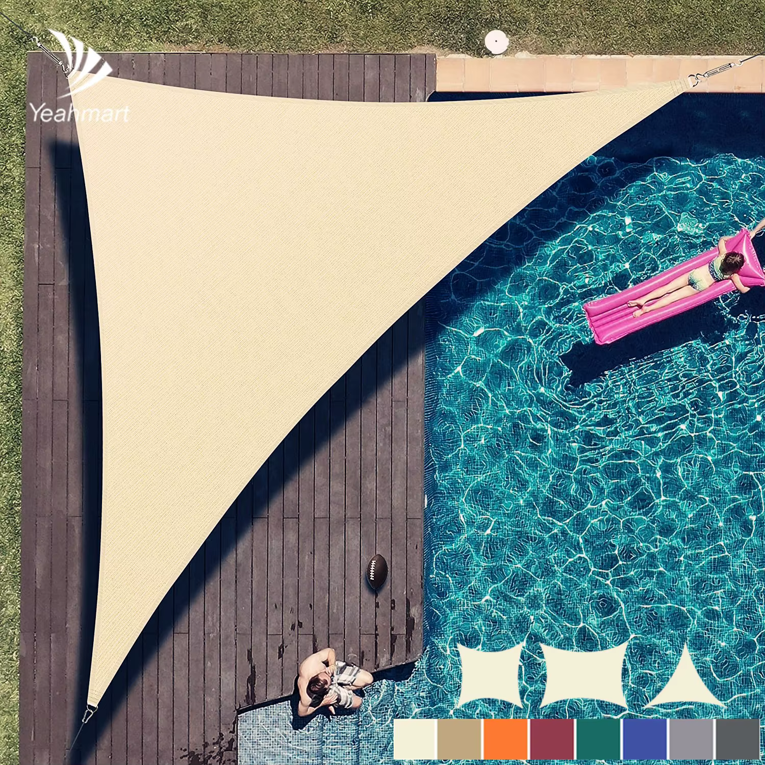 Voile d'ombrage triangulaire imperméable pour installations et activités extérieures, tentes de camp