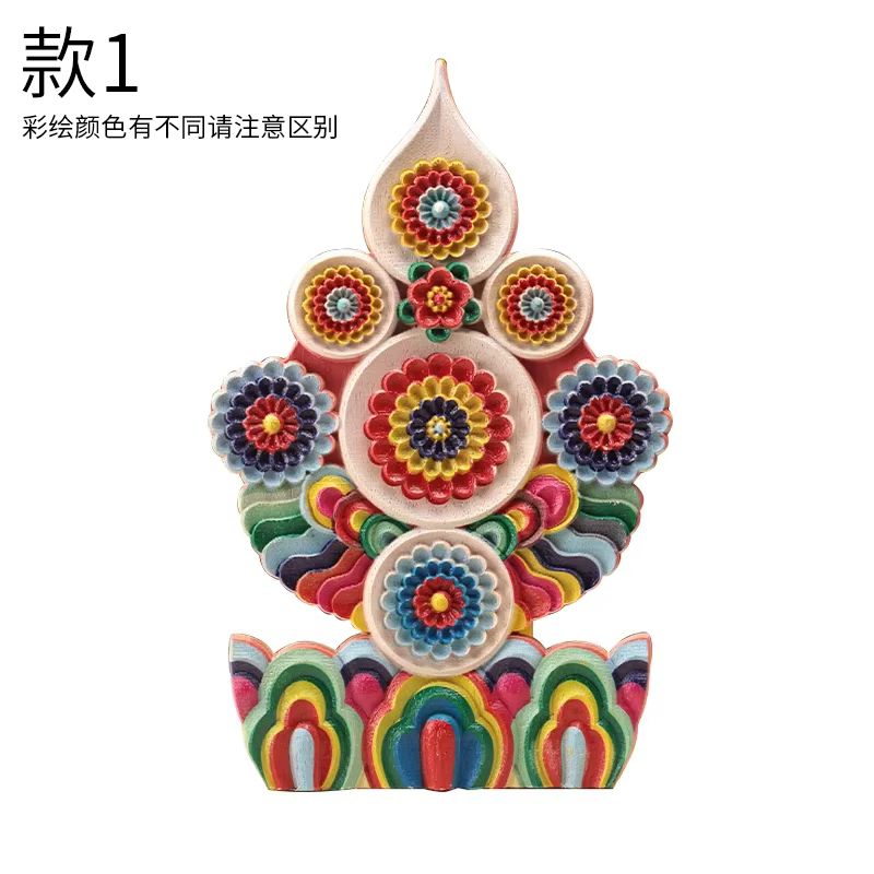 Autel bouddhiste tibétain en bois à trois racines (Guru,Deity & Dakini) Torma huit offres de bon aug