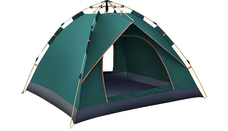 Tente de camping panoramique à installation automatique avec fenêtres et portes complètes, abri inst