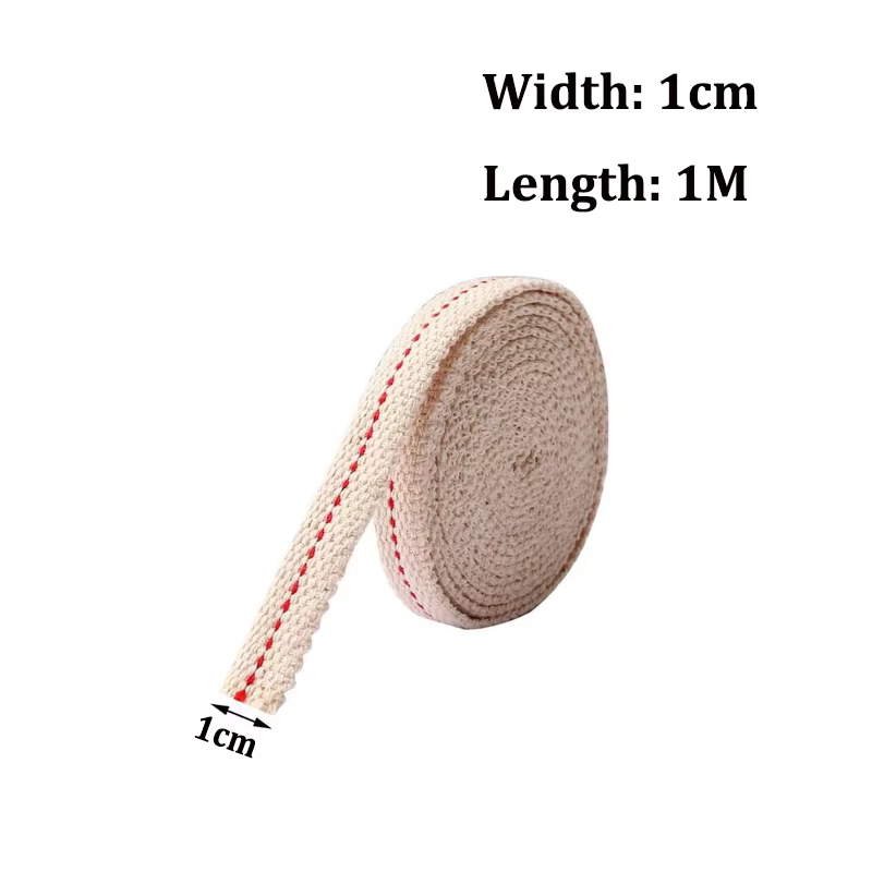 Mèche de lampe en coton tressé de 10M~1M, mèche plate en coton pour lampe à huile, largeur 1cm/1.3cm