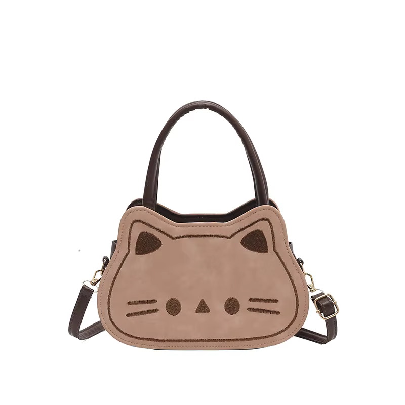 Sac à bandoulière mini mignon motif chat, sac polyvalent pour femme, sac de transport dessin animé m