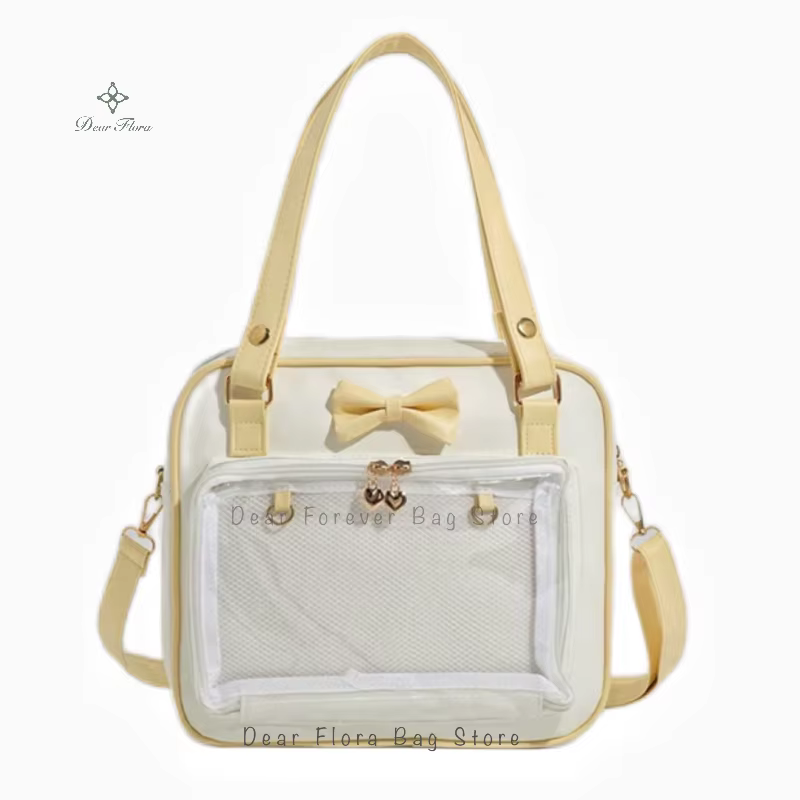 Y2K mignon nœud Ita sac fille Transparent sac de messager femmes mode épaule sac à bandoulière Ladys