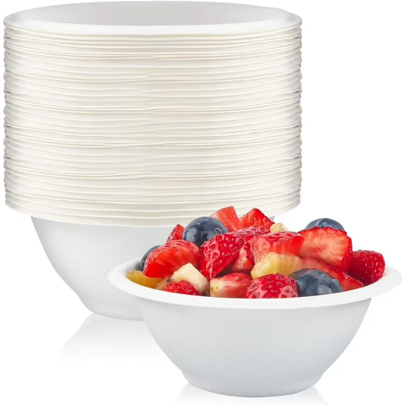 Bols en papier bionickel ables pour poulet, fête de famille, pique-nique, soupe, fruits, apéritifs,