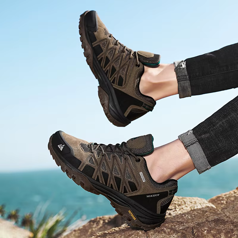 HIKEUP-Chaussures de Randonnée Respirantes à Lacets pour Homme, Baskets de Trekking, d'Escalade en P