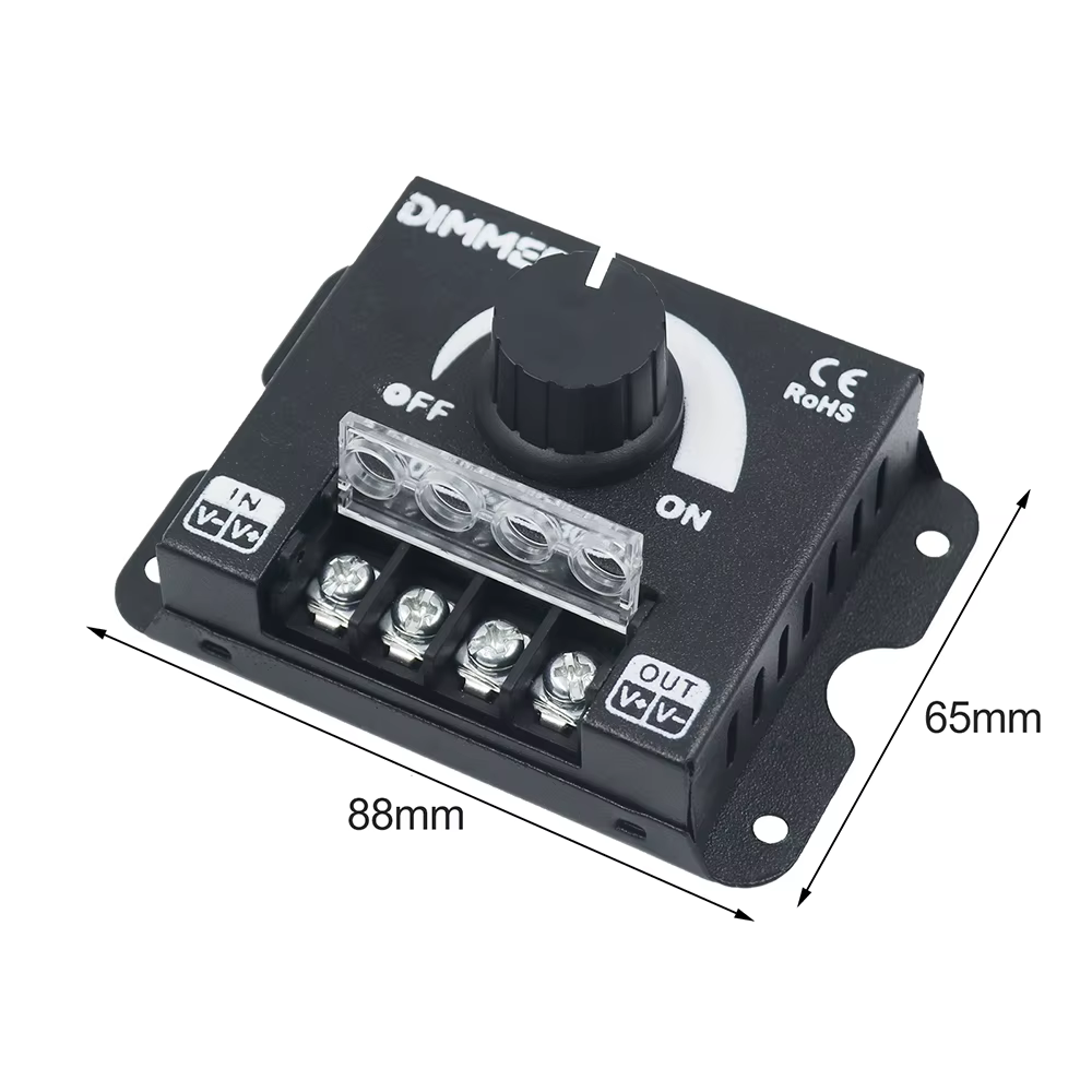 Variateur de luminosité réglable DC 12V 24V LED 360W 30A, contrôleur pour bande lumineuse LED 2835, 