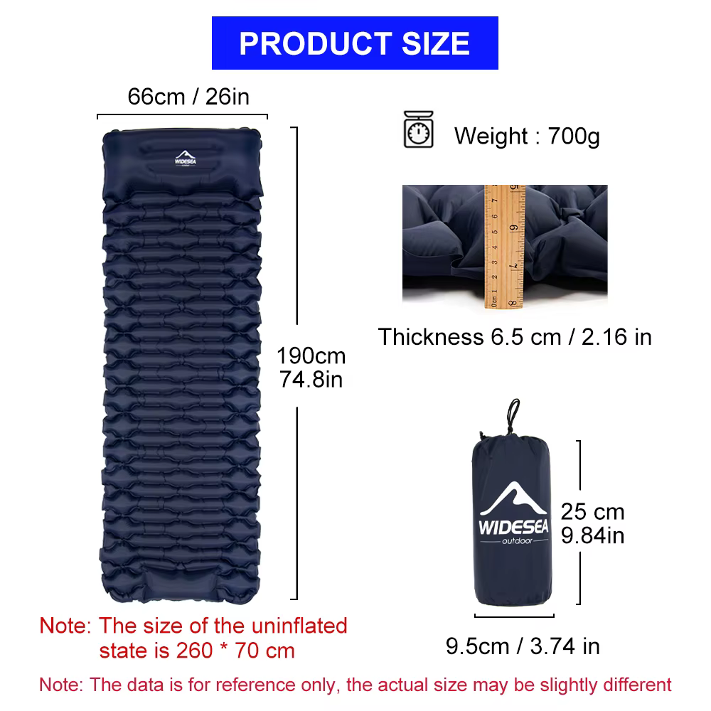 ESEA-Matelas Gonflable Ultraléger de Type Presse, Coussin de Couchage d'Extérieur, de Plage, de Piqu